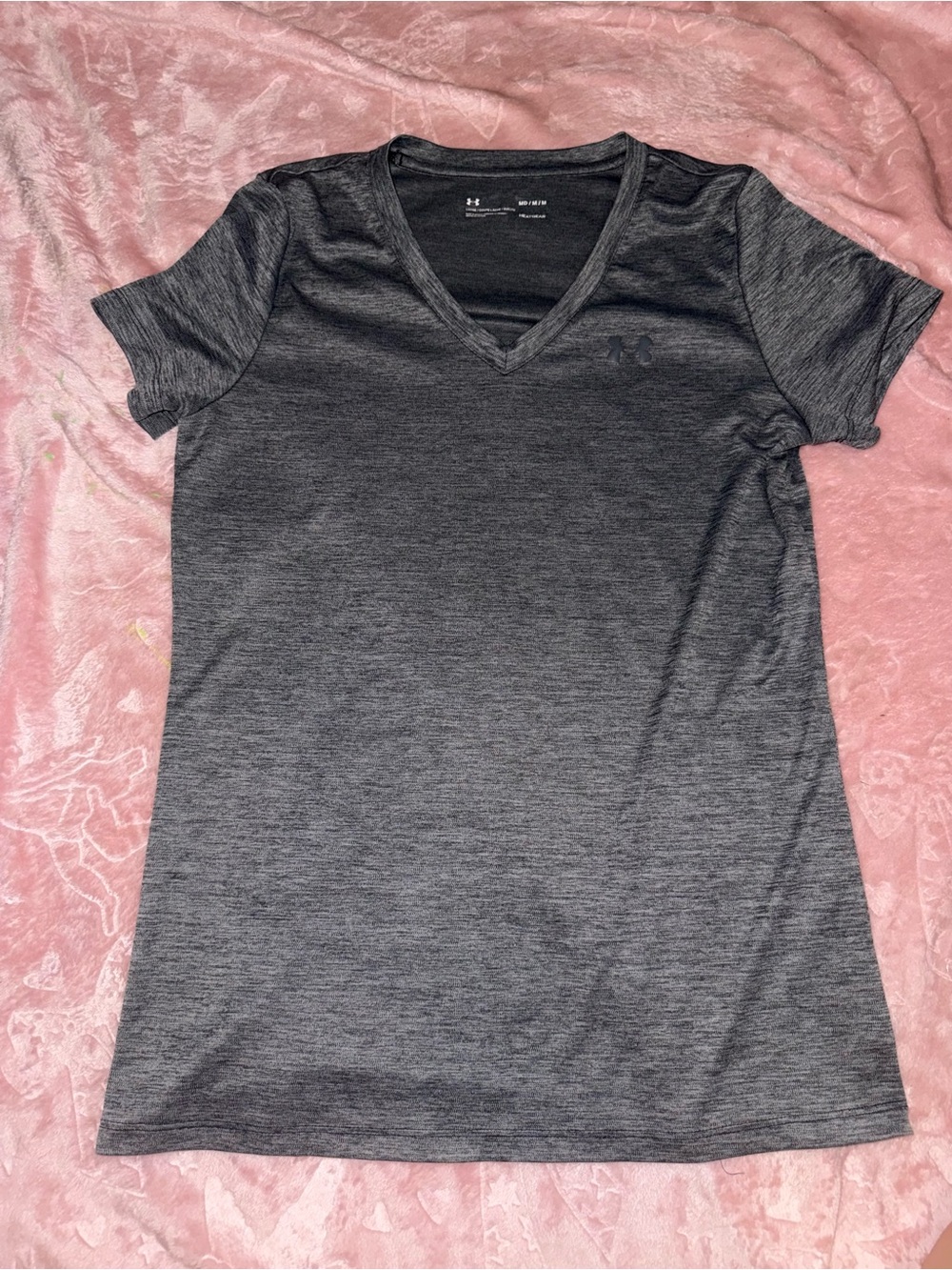 Under Armour Women's Charcoal Heather V-Neck Short Sleeve Tee